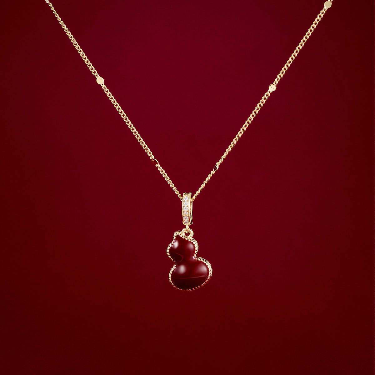 雙面葫蘆鎖骨錬紅色毛衣錬