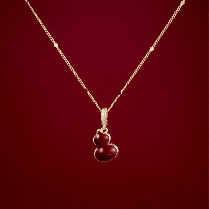 雙面葫蘆鎖骨錬紅色毛衣錬