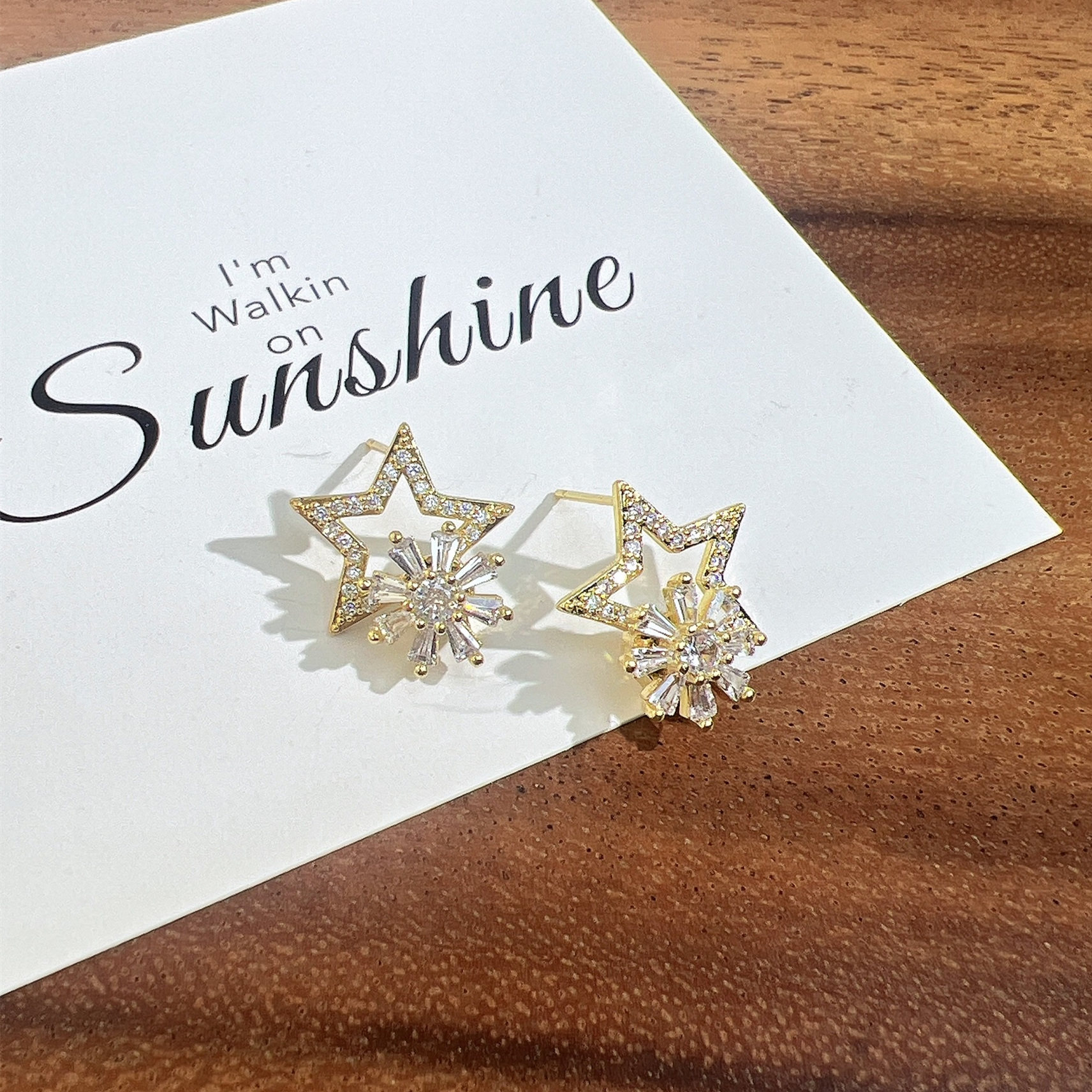 閃耀星星旋轉耳環  