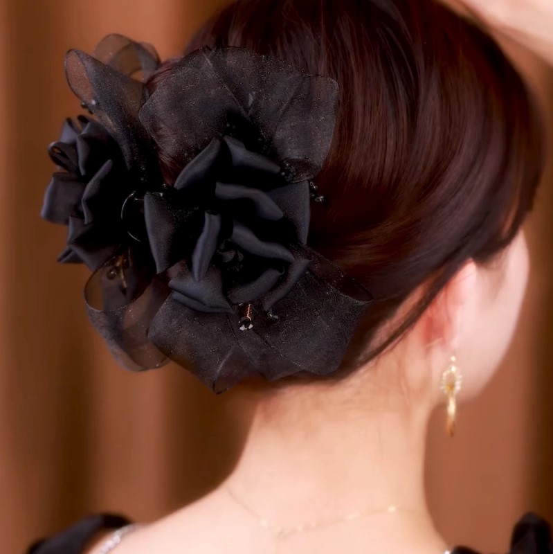 歐莎蝴蝶結玫瑰花抓夾