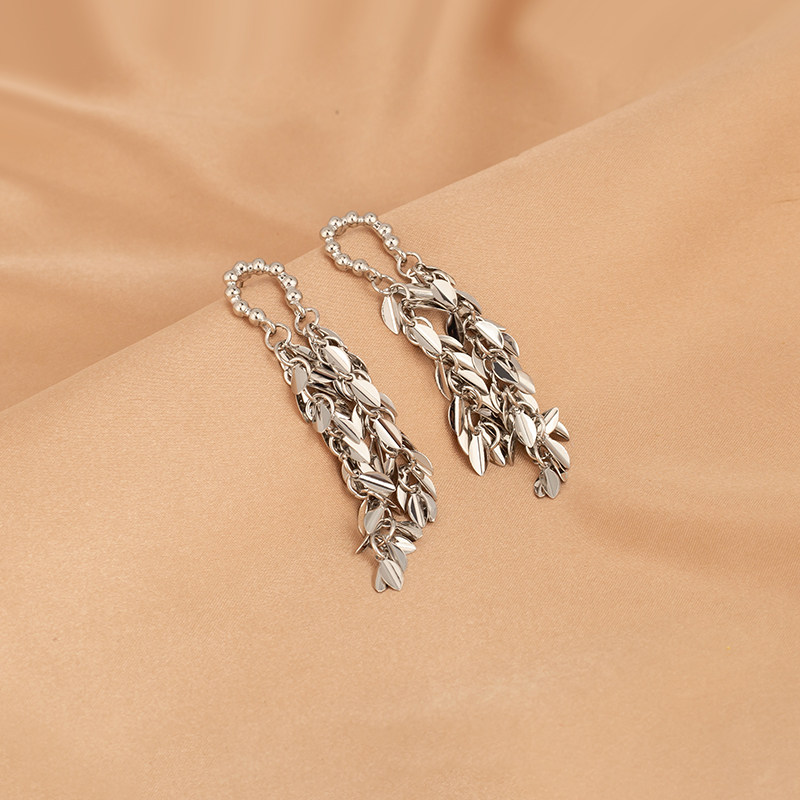 「銀河記憶」麥穗長款流蘇耳環