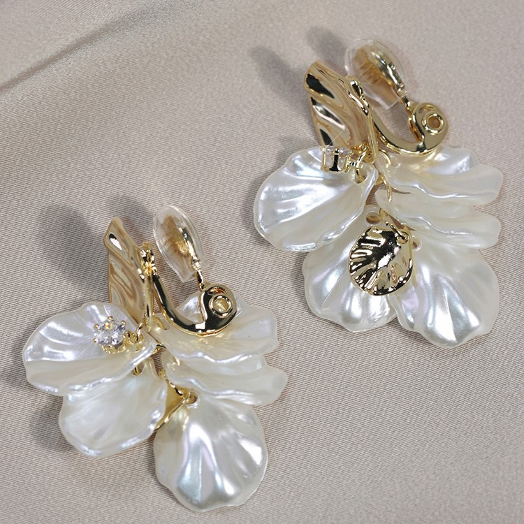 貝殼花瓣無耳洞耳夾