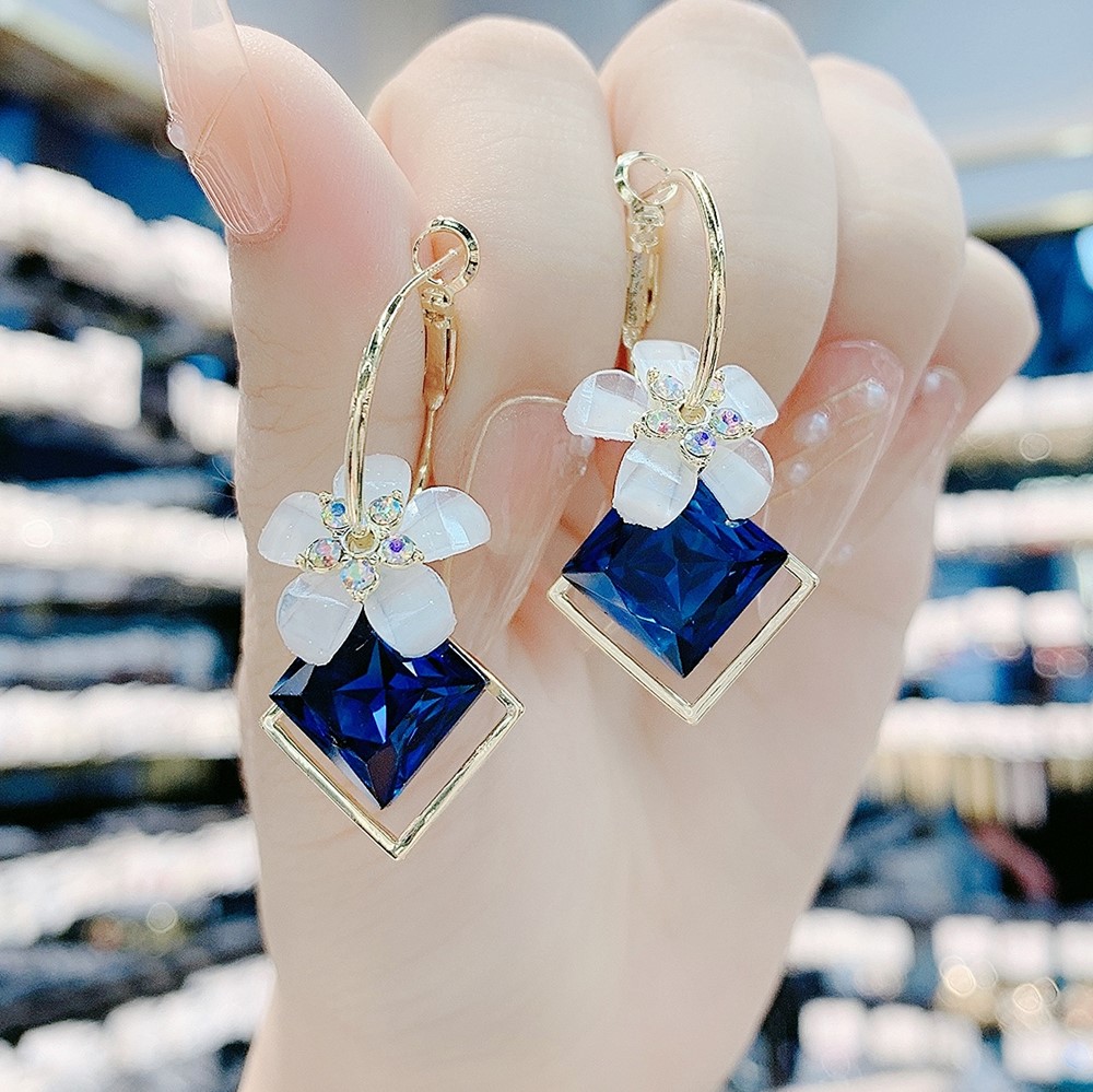 S925水晶紫色鋯石耳環