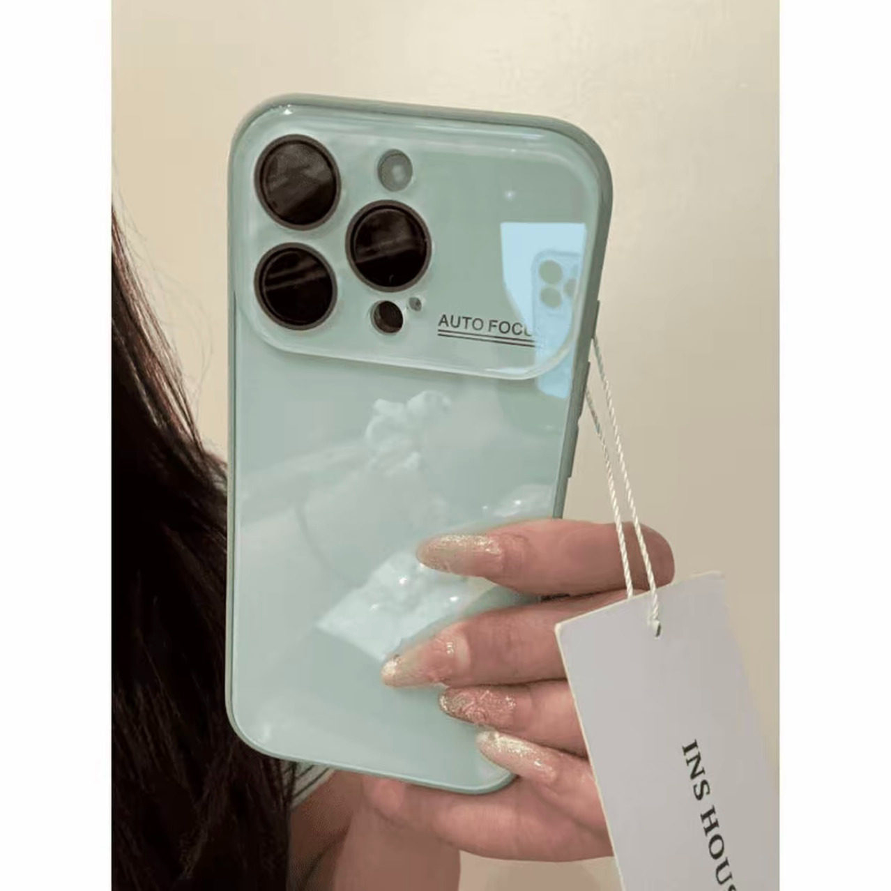 ins高級大視窗玻璃殼ipone保護殼