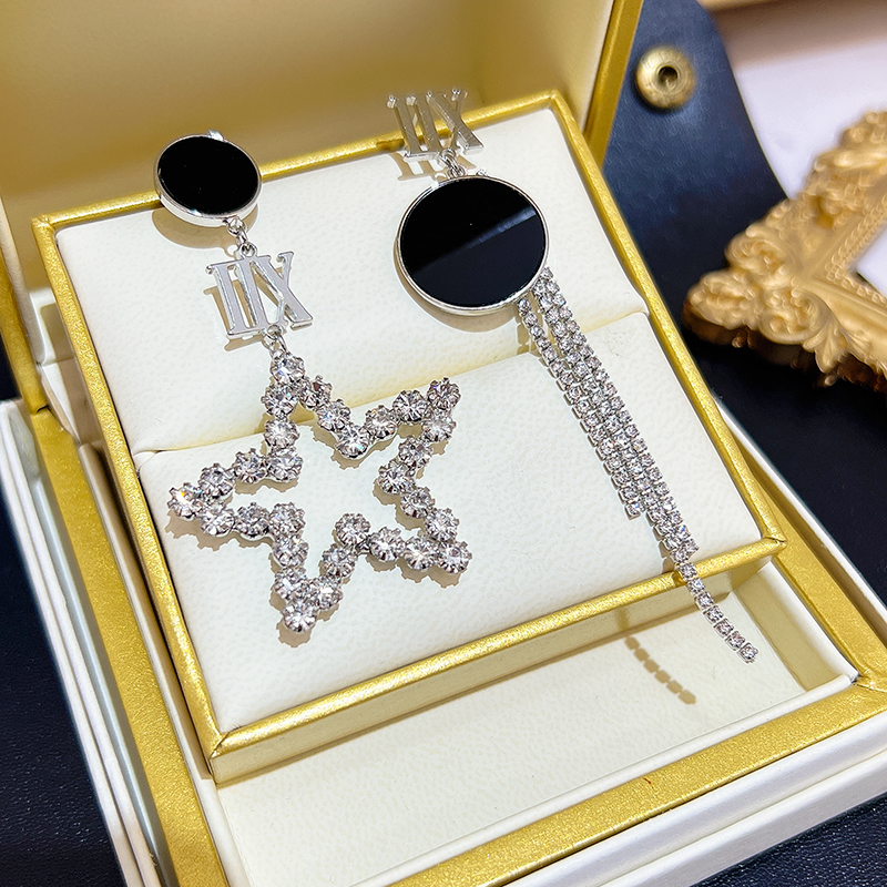 AB款五角星耳環不對稱設計