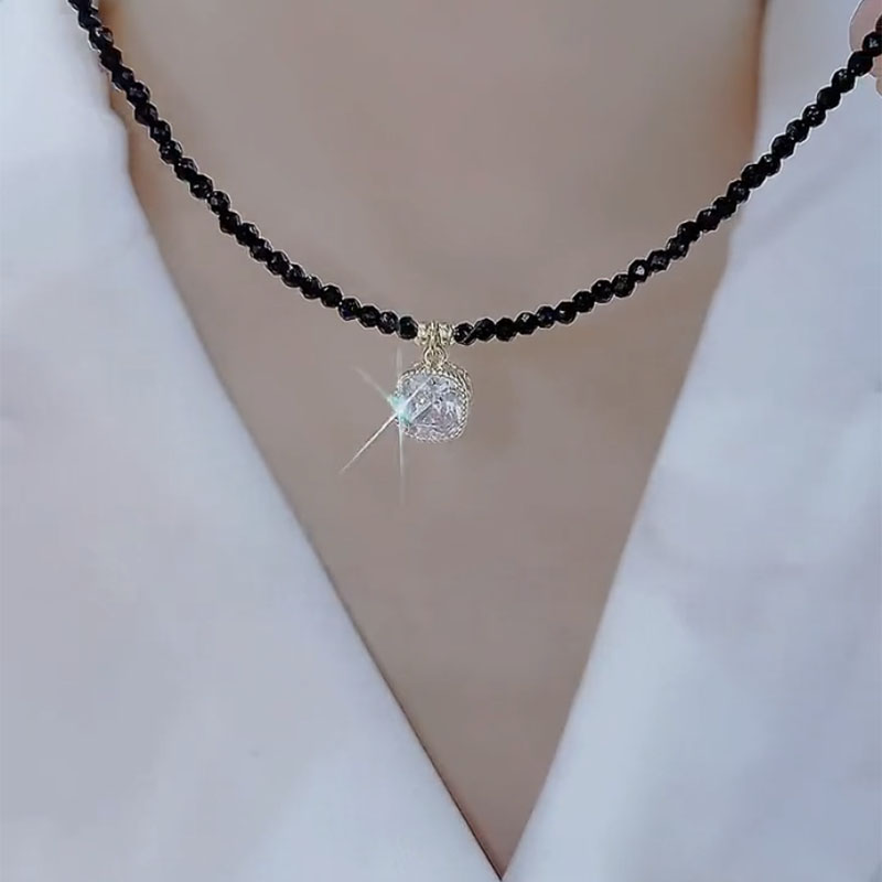 輕奢紫色方糖水晶項鍊