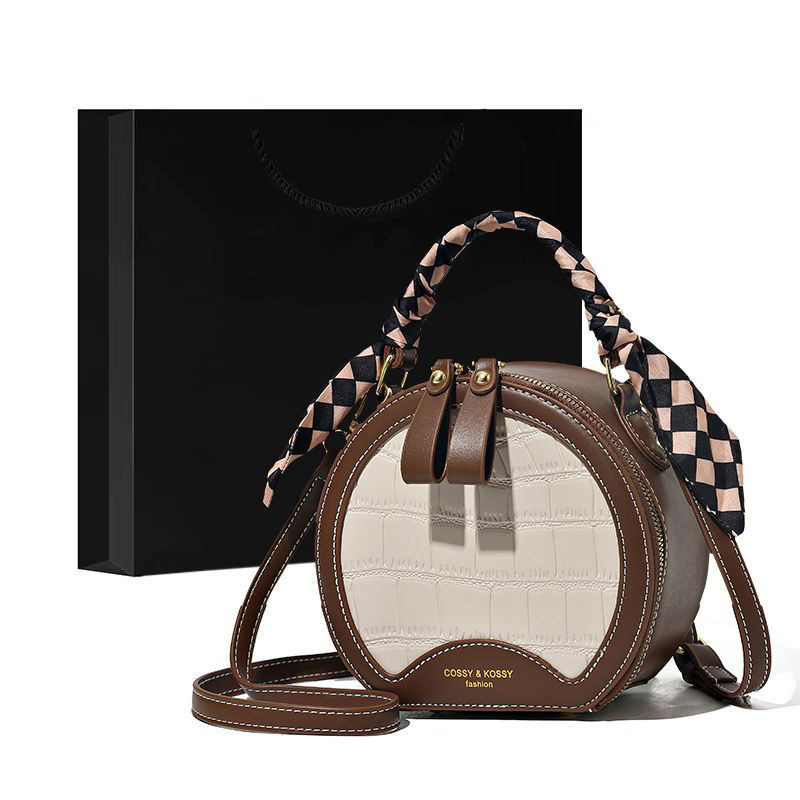  質感時尚斜肩包洋氣手提小圓包