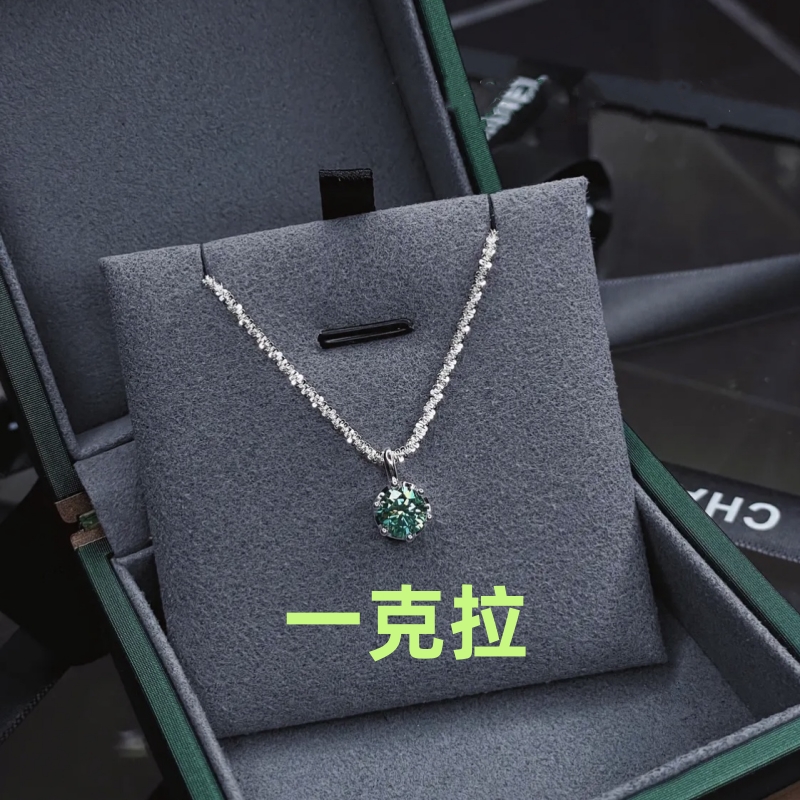 S925銀波光粼粼莫桑鑽項錬