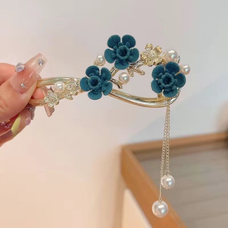 古風梅花則珍珠抓夾髮飾
