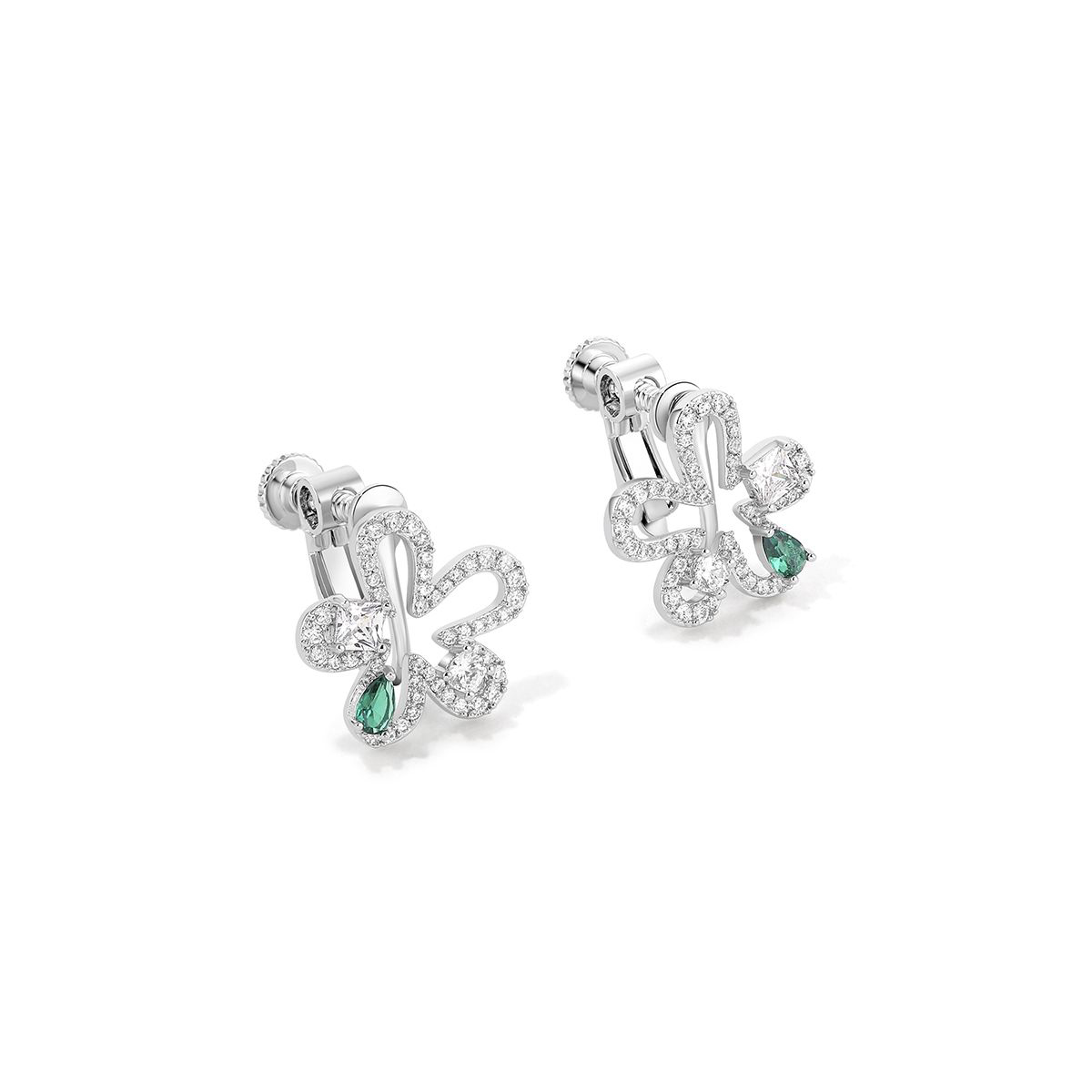 鏤空復古花朵•夾式耳環