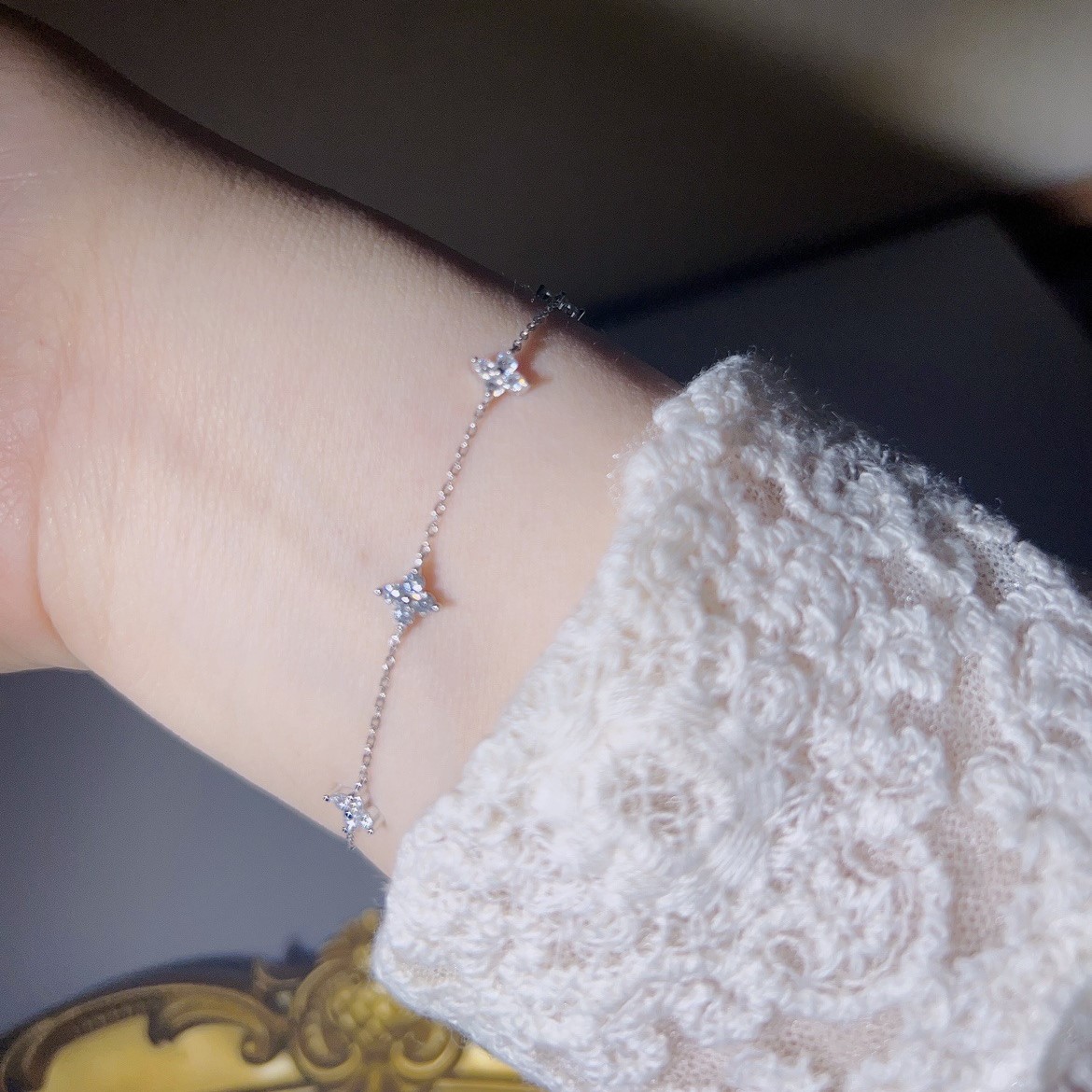 滿天星四葉草純銀手錬