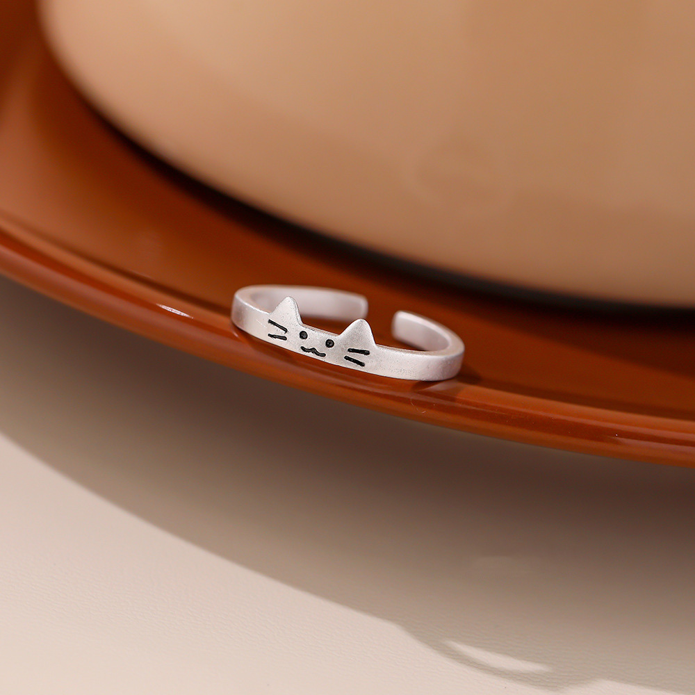 純銀貓咪小狗情侶戒指