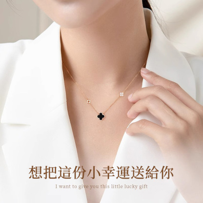 輕奢氣質S925純銀四葉草項錬