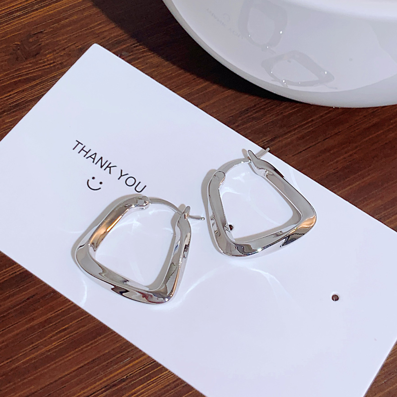 U形幾何 氣質方形耳圈耳環
