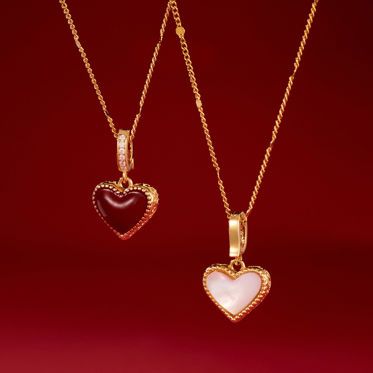 雙面葫蘆鎖骨錬紅色毛衣錬