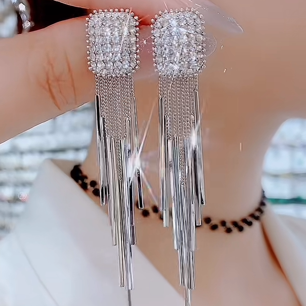 原創設計金色流蘇耳環   