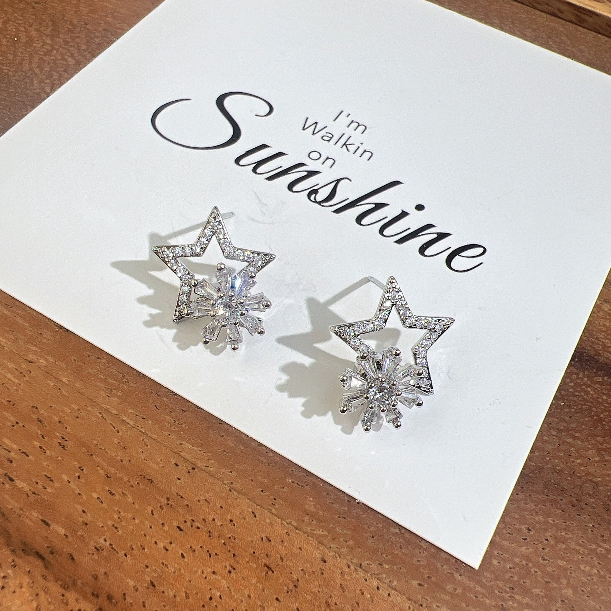 閃耀星星旋轉耳環  