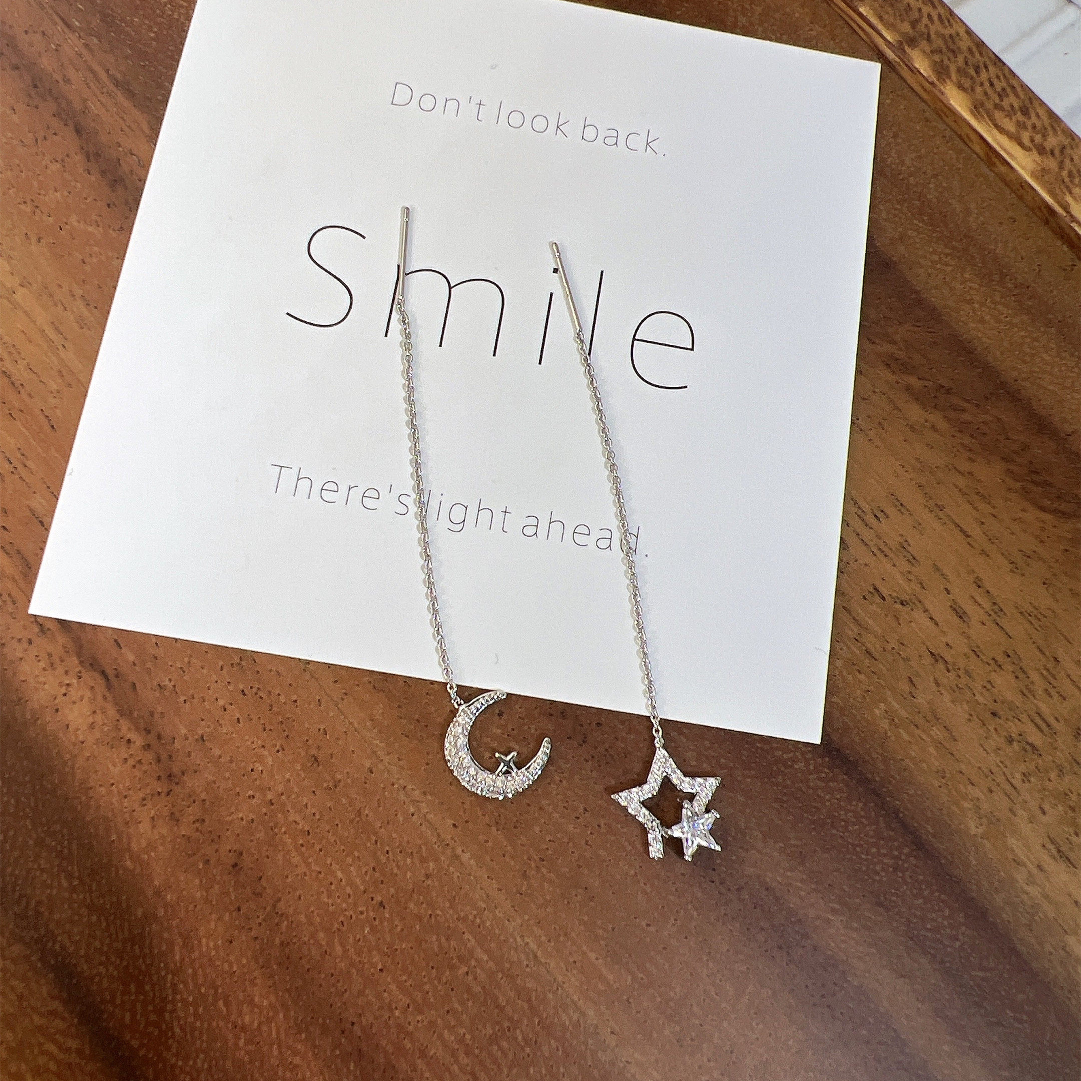 星月金色流蘇耳線耳環