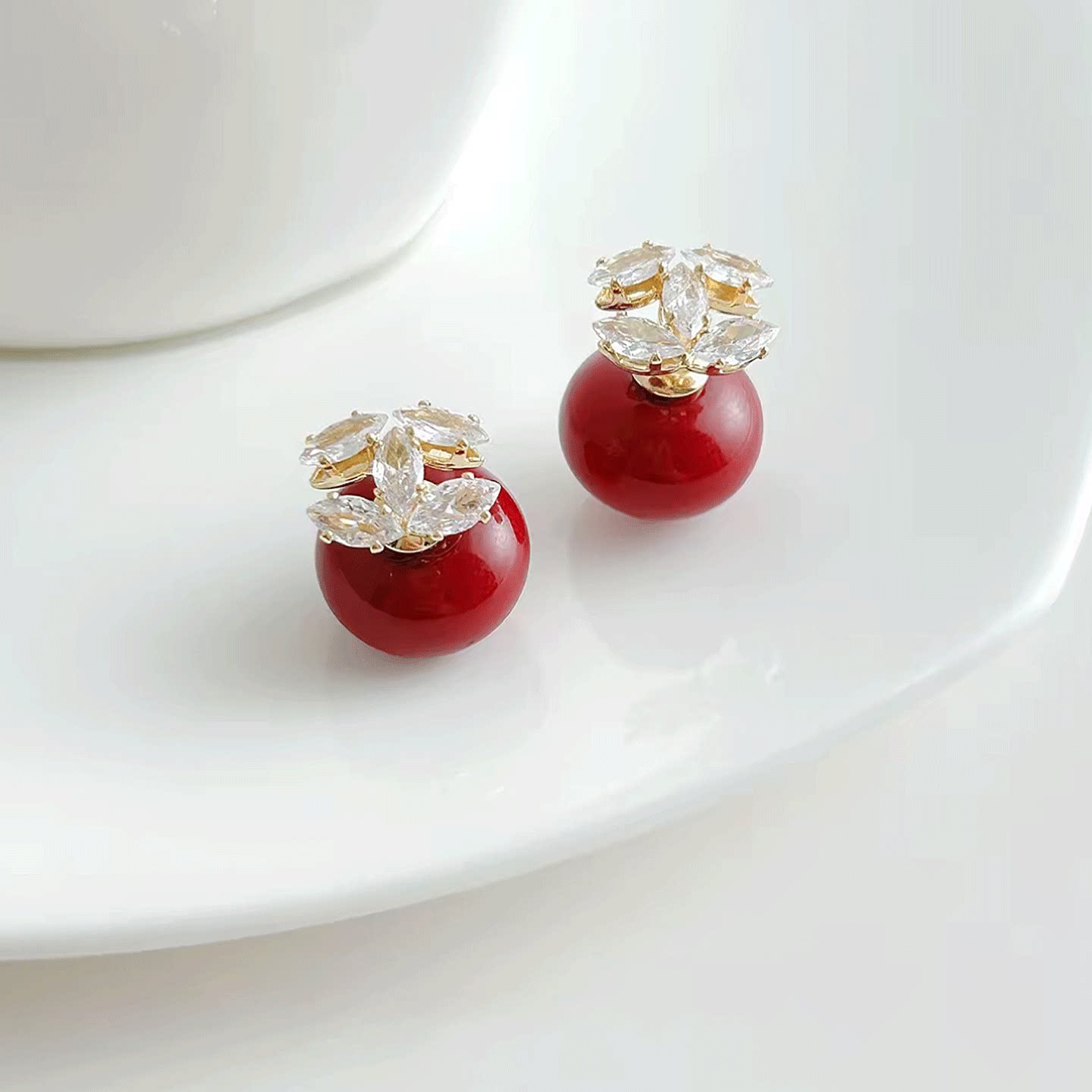 雙C前後兩戴珍珠耳環