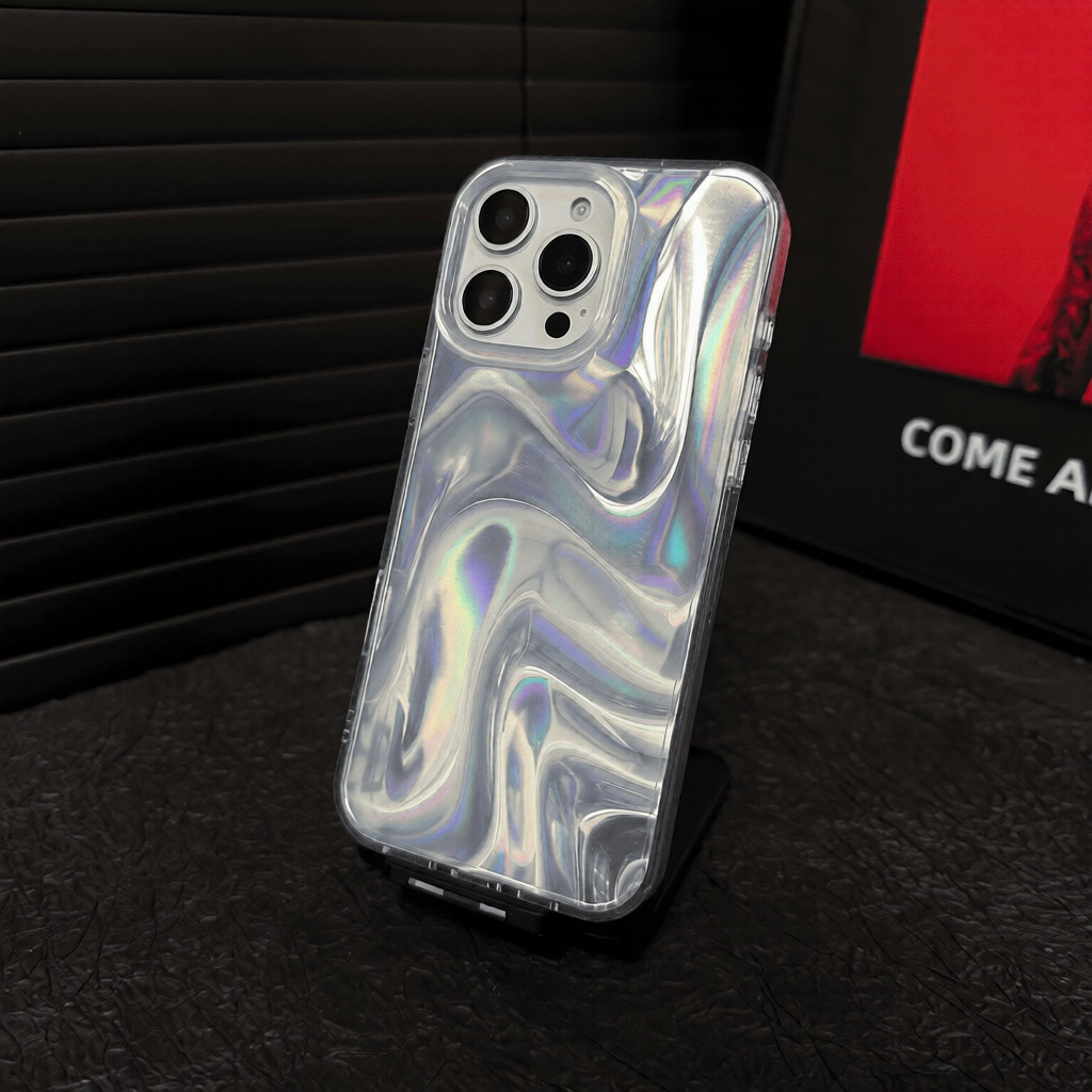 綢緞暈染流光潮酷iphone保護殼