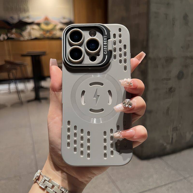 新款散熱鏤空點透氣磁吸蘋果保護殼