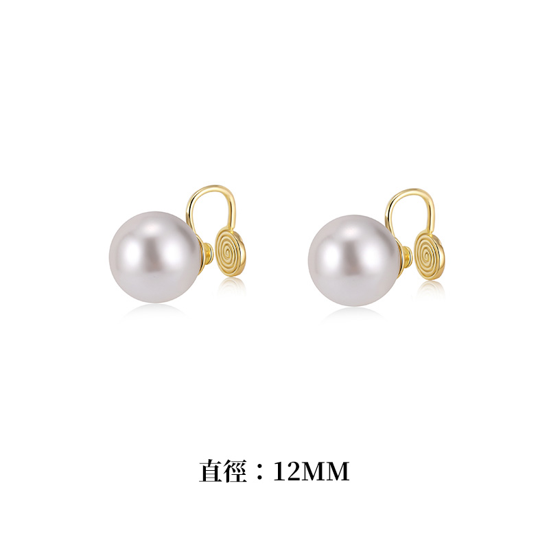 珍珠耳夾無耳洞蚊香盤耳環