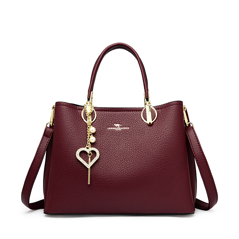 【沫緹甄選】韓式女包優質PU皮革時尚時髦女士手提包愛心飾品斜挎包