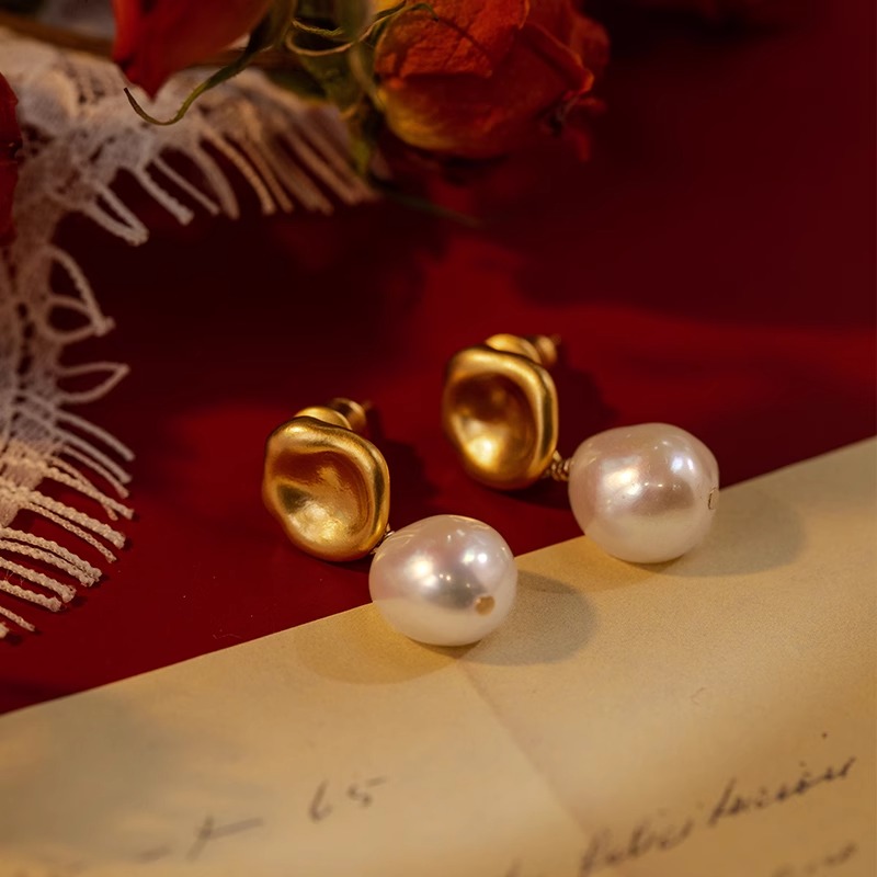 輕奢淡水珍珠無耳洞耳環