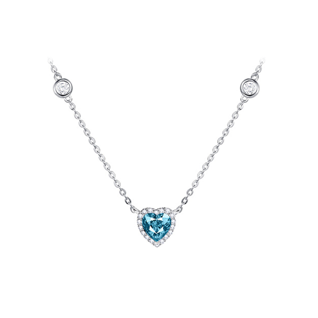 愛妳項錬鋯石愛心項錬