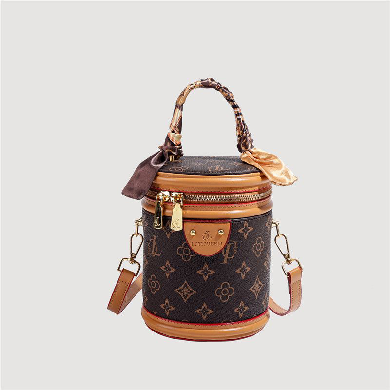 復古印花水桶包包