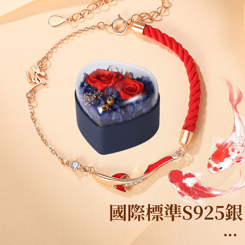 訂製款｜好運上岸 S925純銀刻字手錬 DIY紅繩