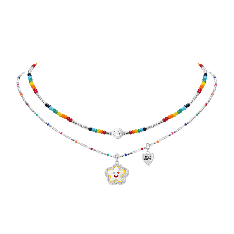 可愛笑臉小彩串多巴胺項錬