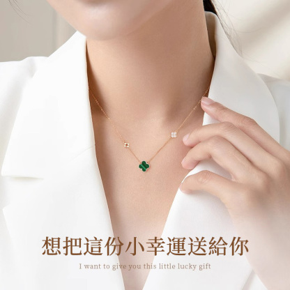 輕奢氣質S925純銀四葉草項錬