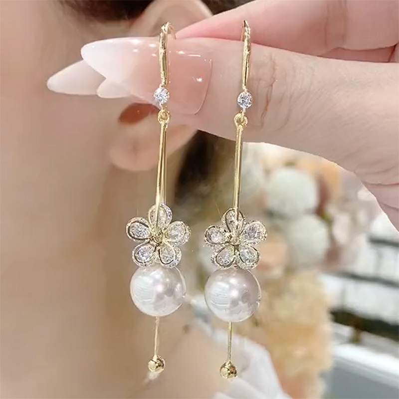 超仙紅色貓眼石流蘇耳環