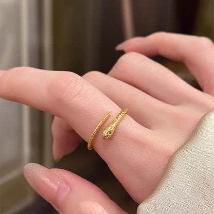 輕奢精緻蛇形開口戒指