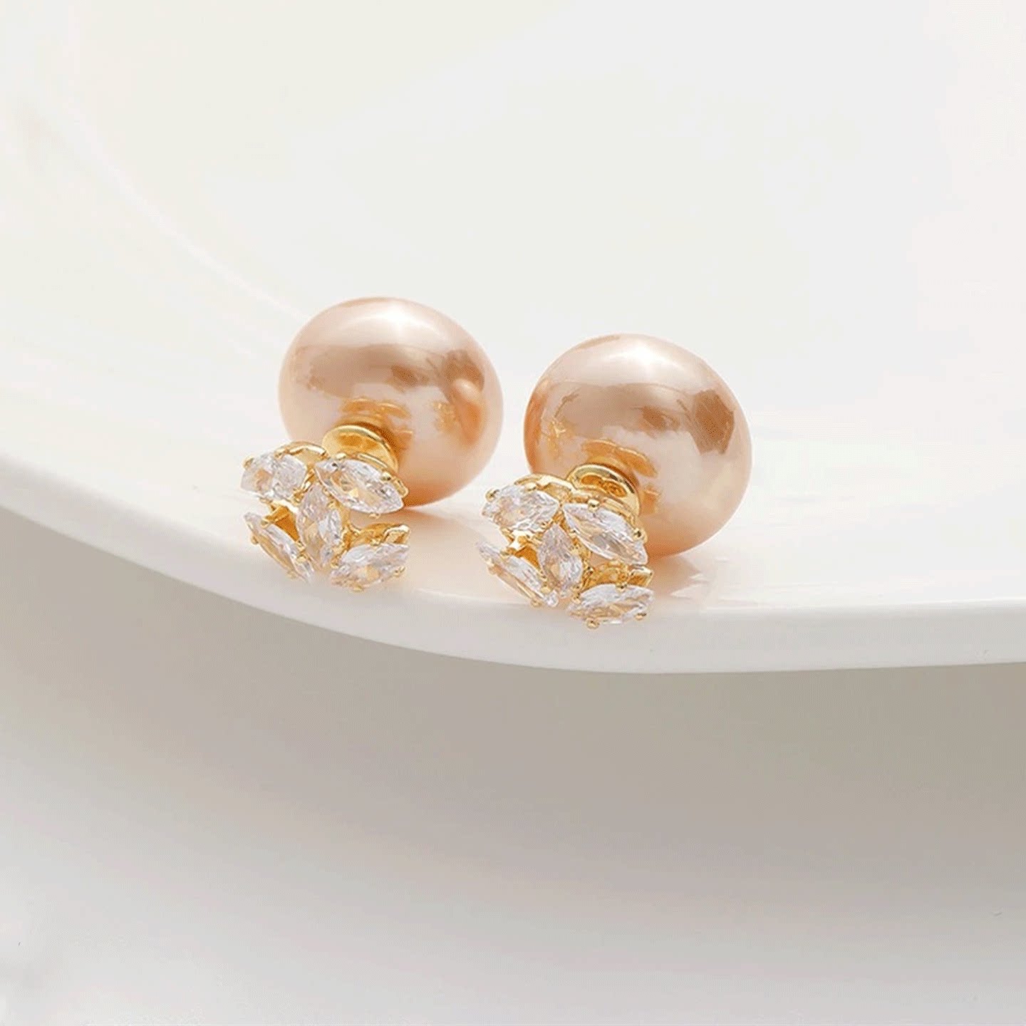 雙C前後兩戴珍珠耳環