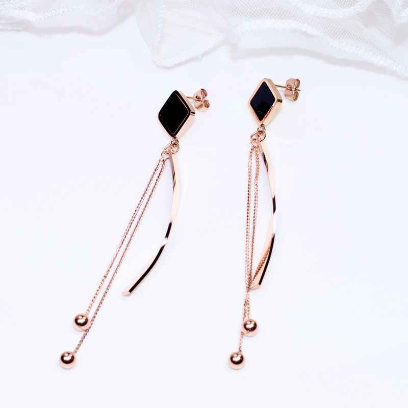 日韓圓形/方形流蘇耳環