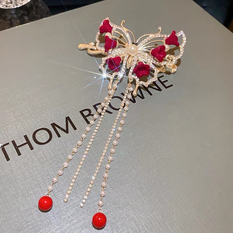 輕奢蝴蝶高級感髮夾