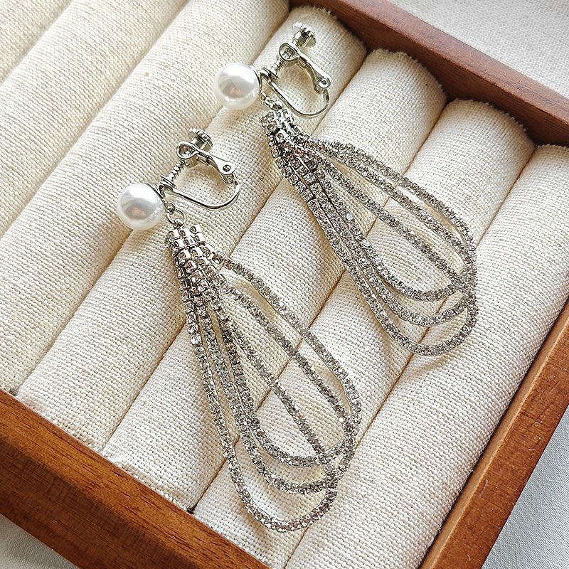 吊錬滿鑽流蘇耳環