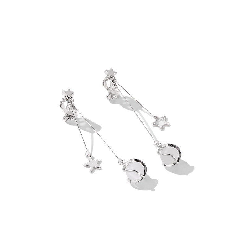 貓眼石耳環 耳夾無耳洞耳環