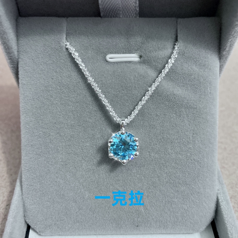 S925銀波光粼粼莫桑鑽項錬