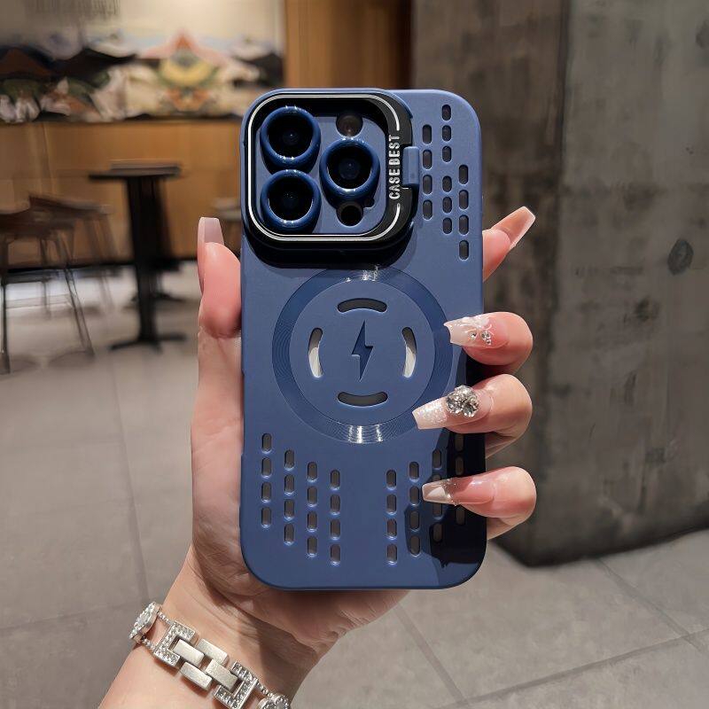 新款散熱鏤空點透氣磁吸蘋果保護殼