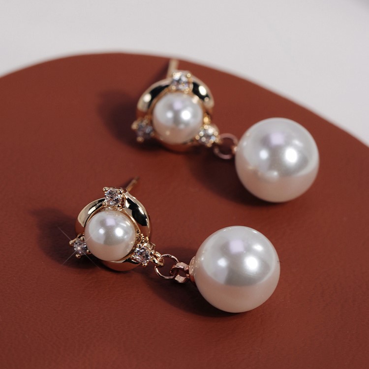優雅珍珠無耳洞蚊香盤耳環