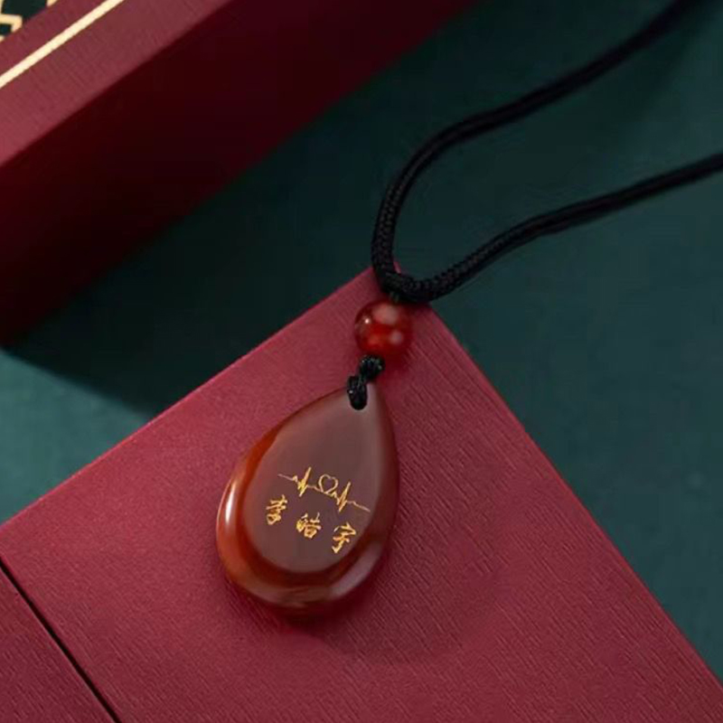 紅瑪瑙水滴款DIY情侶幸運項錬