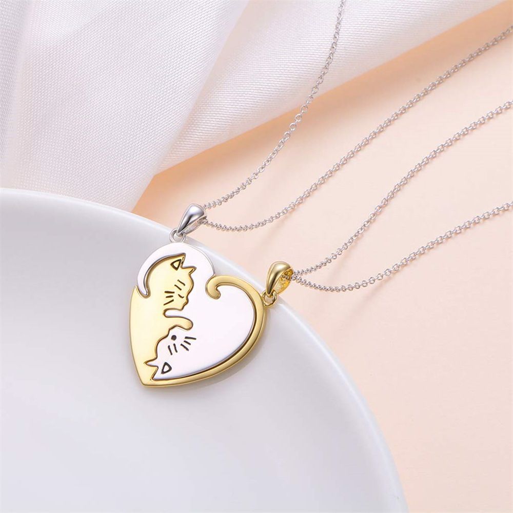 情侶款 | 可愛貓咪黑白純銀項錬•送禮首選