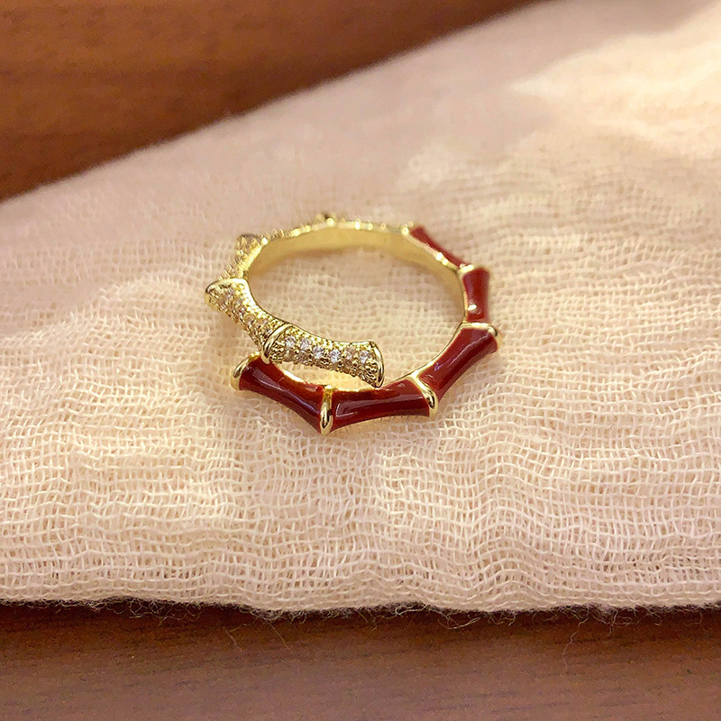 沙金山花朵設計感戒指