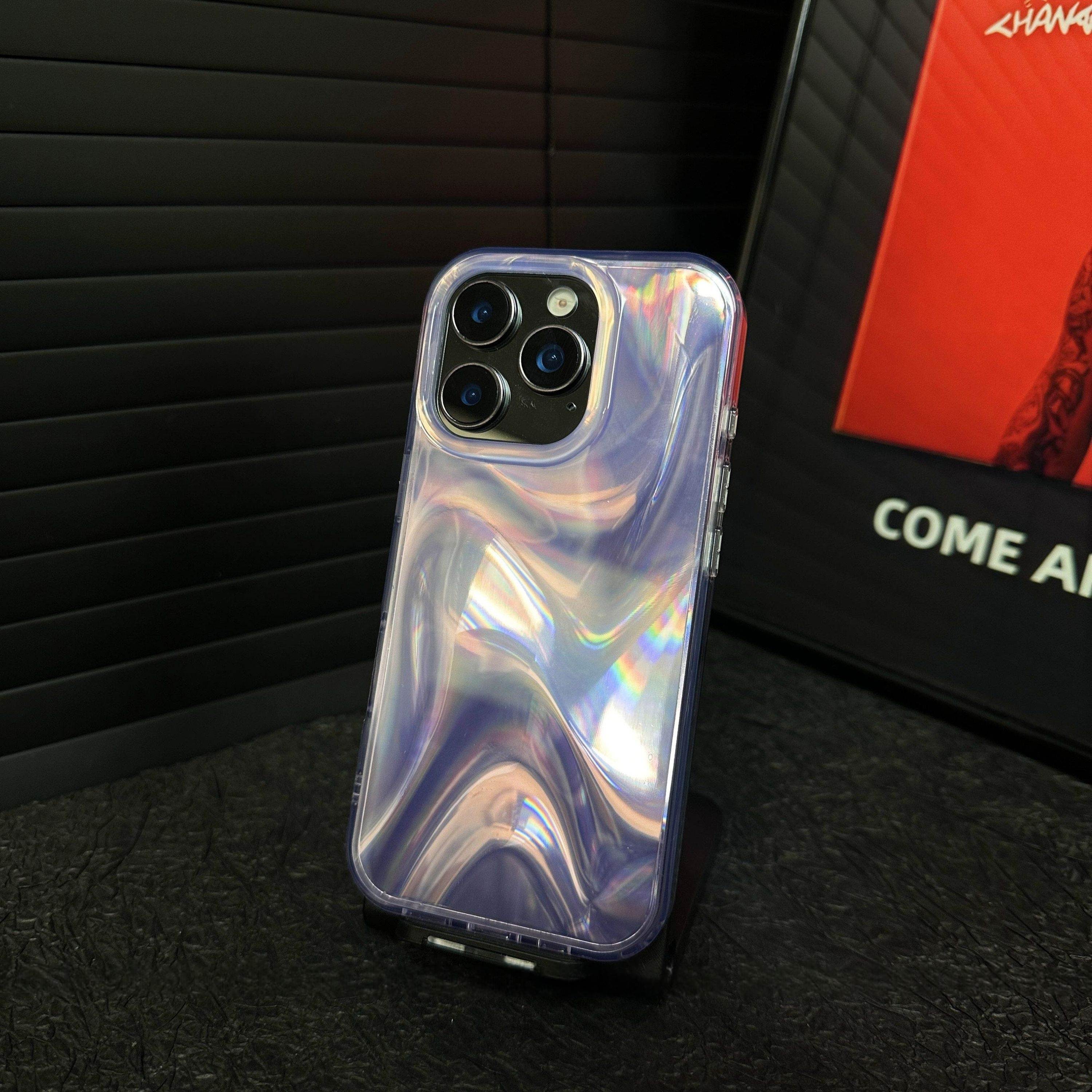 綢緞暈染流光潮酷iphone保護殼