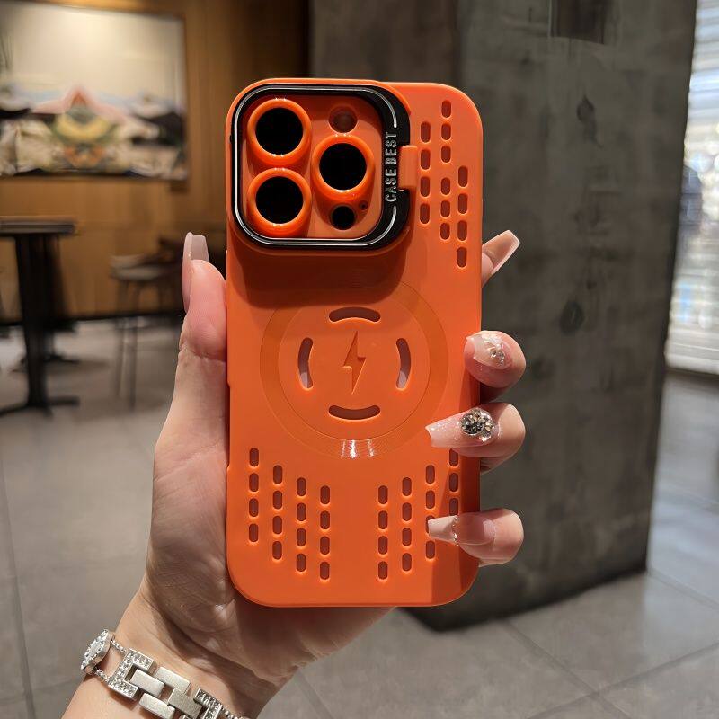 新款散熱鏤空點透氣磁吸蘋果保護殼