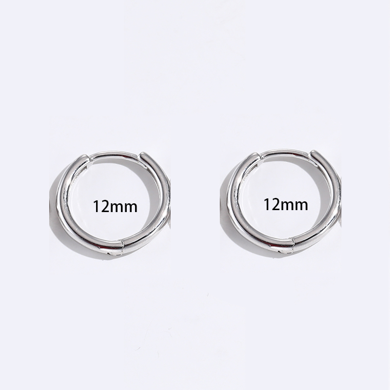 純銀男士圈圈單只耳環耳釘