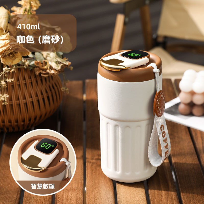 全新316不鏽鋼智能溫顯咖啡保溫杯